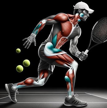 Key muscles engaged in tennis